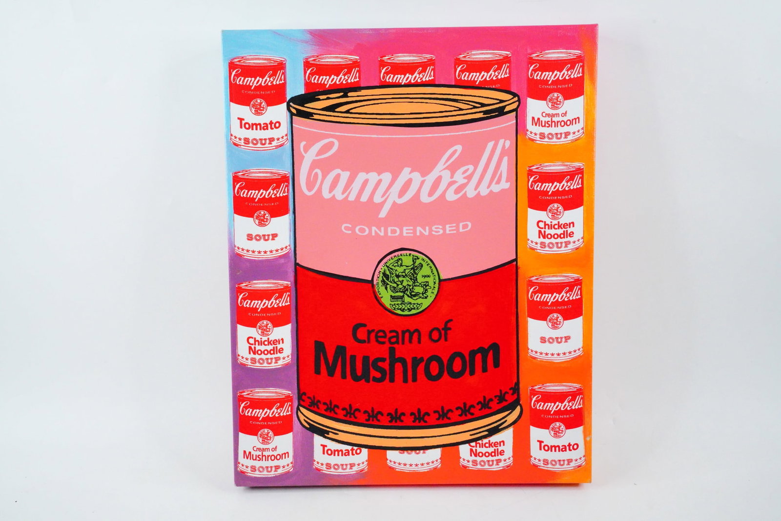 Steve Kaufman "Campbell's Soup" Mixed Media #2/100: Steve Kaufman (American, 1960-2010) "Campbell's Soup (Mushroom)" Limited Edition Hand Embellished Silkscreen on Canvas #2/100 - A vibrant, signed limited edition artwork by renowned American pop artis