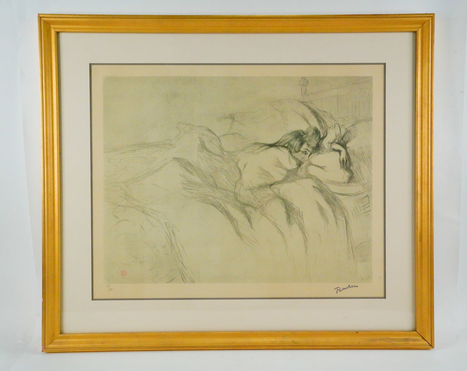 After Henri de Toulouse-Lautrec Lithograph #20/275: After Henri de Toulouse-Lautrec (French, 1864-1901) Posthumous Lithograph on Paper #20/275 W/Museum Stamp (In Exhibit Quality Frame) - Lithograph on paper, pencil-numbered 20/275, stamped with red mon