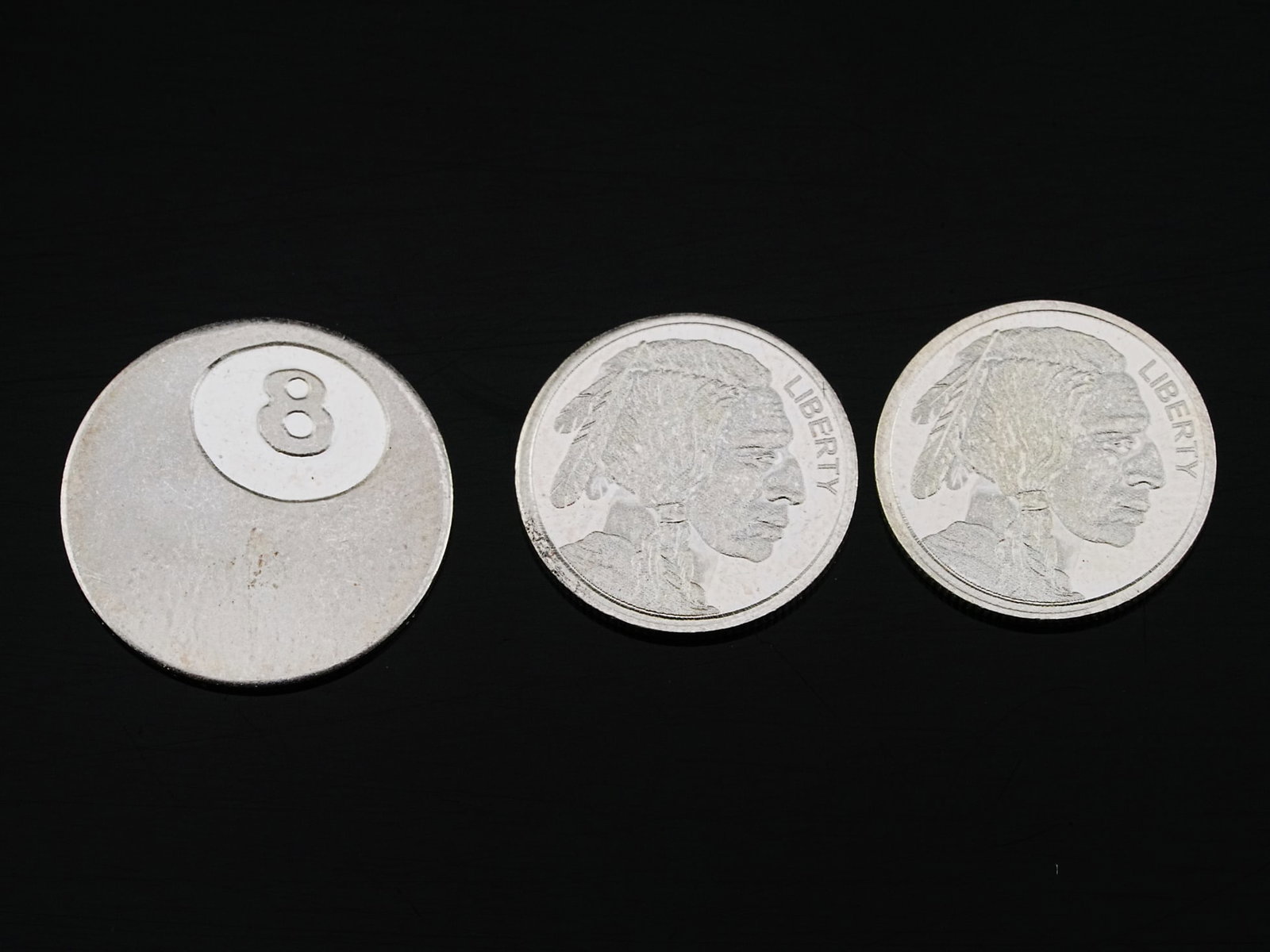 Lot of (3) 1 Gram .999 Fine Silver Bullion Rounds (1 of 2)