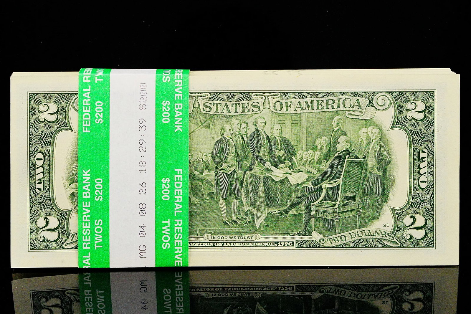 (100) $2 Bills in Mint Condition in Numeric Order - 2