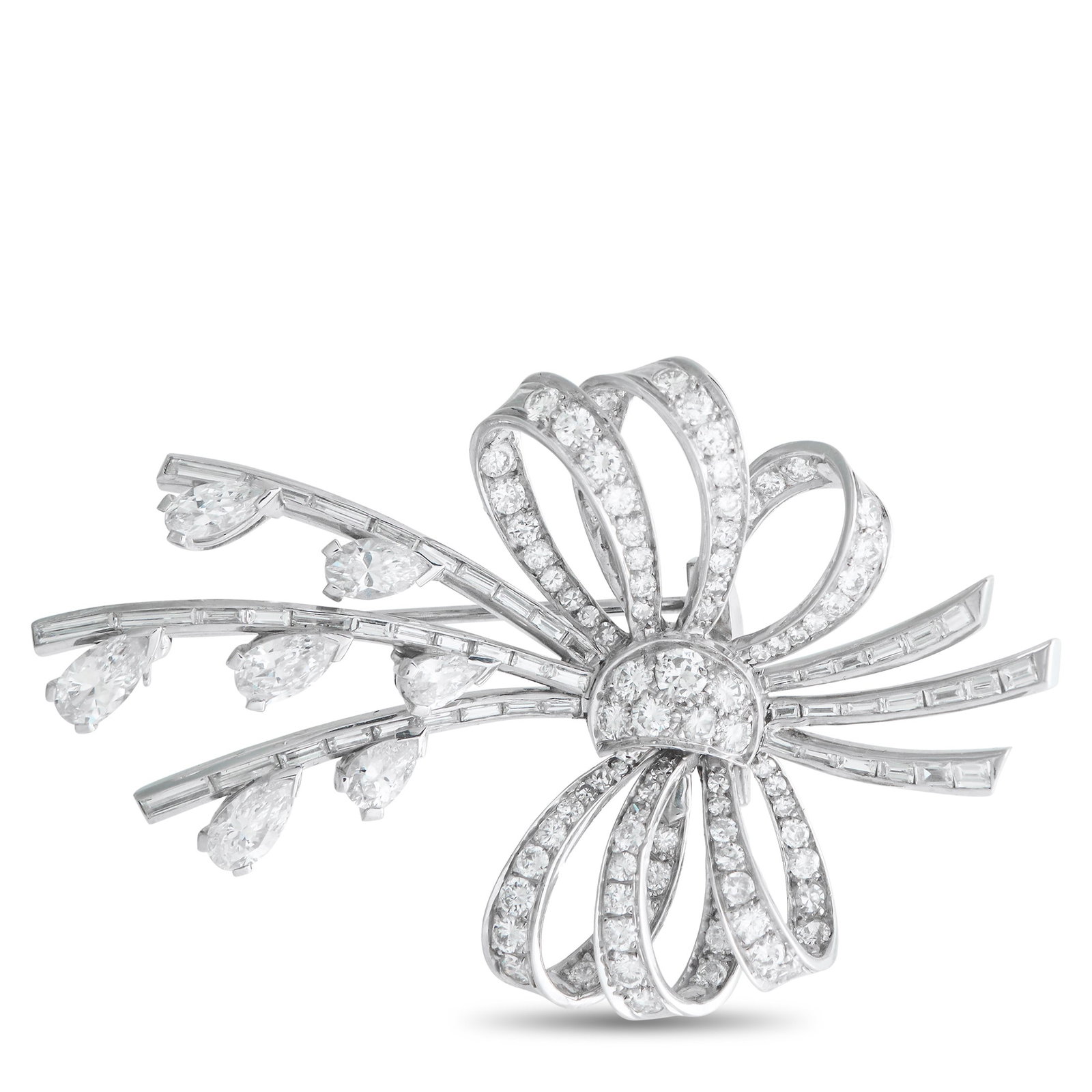 6.25ctw Diamond and Platinum 2.5" Brooch (1 of 2)