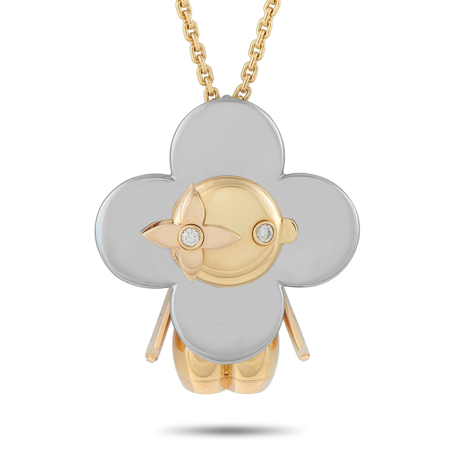 Louis Vuitton x Murakami 18K Vivienne Pendant Necklace: Louis Vuitton x Murakami 18K Tricolor Gold 30" Vivienne Pendant Necklace - This Louis Vuitton necklace showcases Takashi Murakamis playful artistic style through the Maisons beloved Vivienne mascot. C