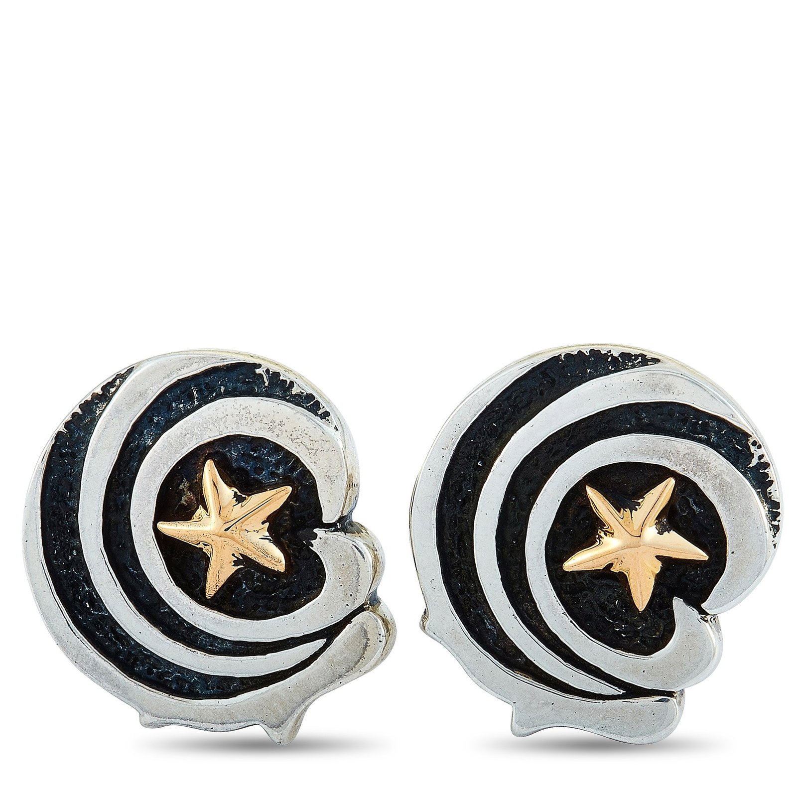 King Baby Solid Sterling Silver Eagle Star Cufflinks: King Baby Solid Sterling Silver Eagle Star Cufflinks W/Gold Accents and Box - Boldly designed with the unmistakable edge of King Baby, these striking cufflinks bring distinctive character to formal at