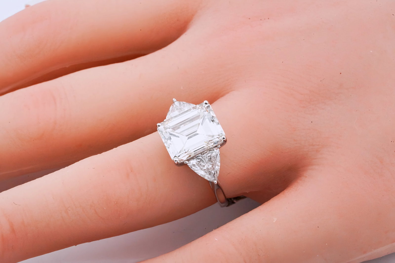 6.88ctw GIA VVS2-SI2/D-J Diamond and 18K 3-Stone Ring - 3