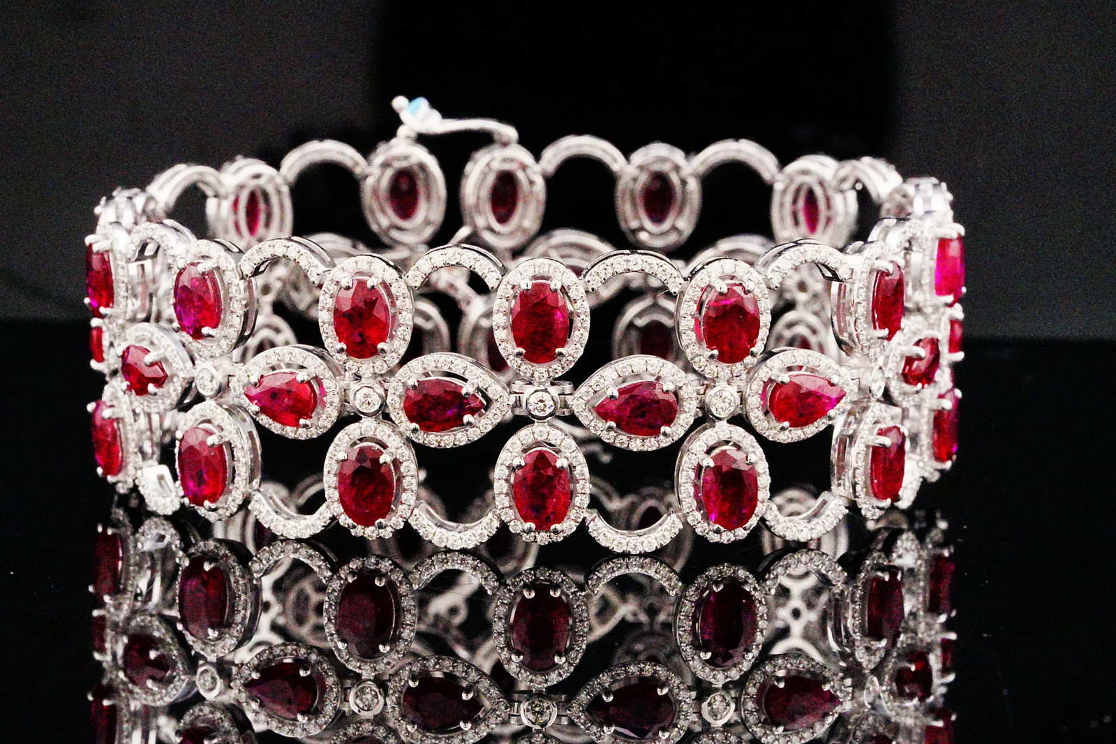 19.20ctw Ruby, 4.60ctw Diamond and 18K 7" Bracelet (1 of 5)