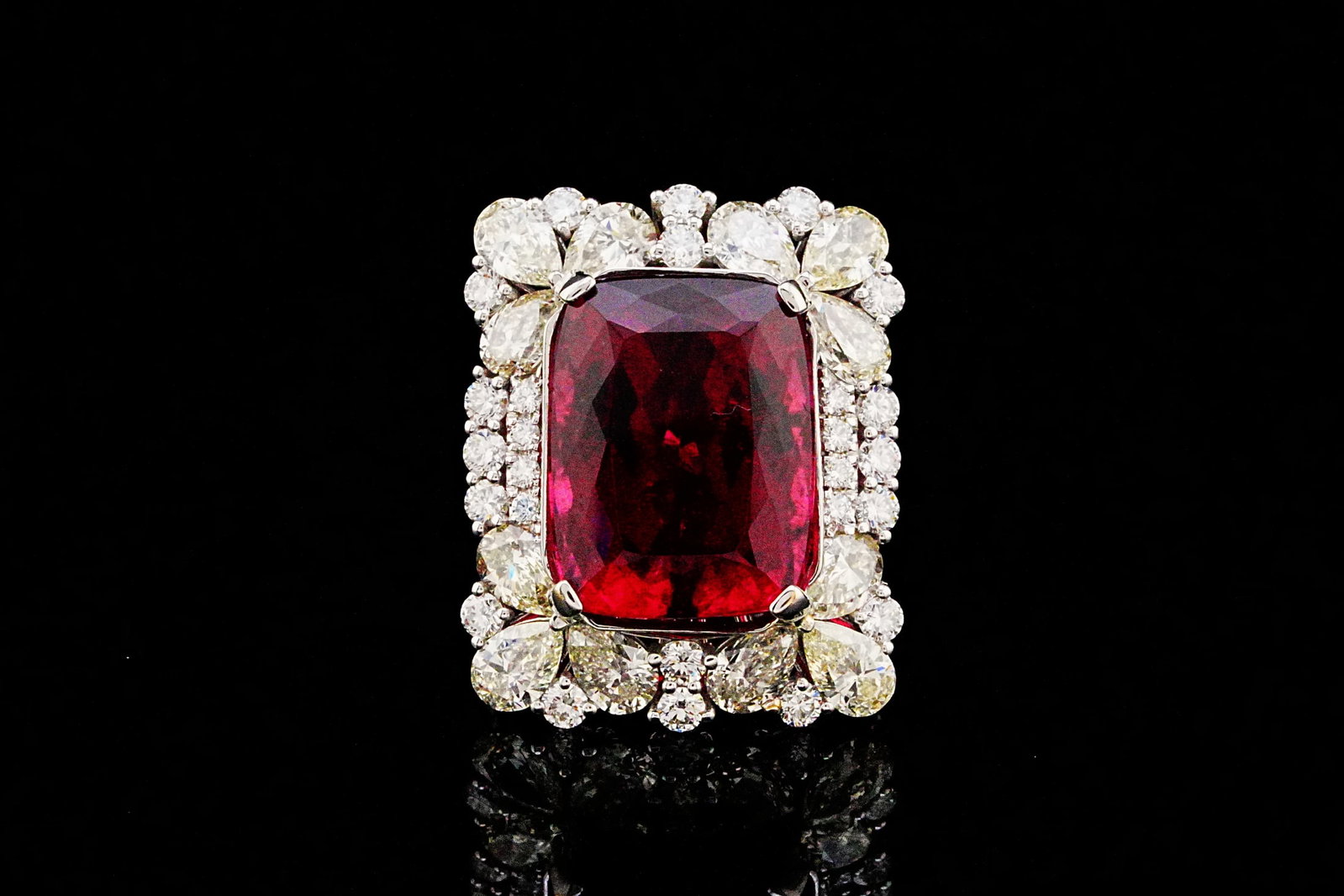 20.30ct Rubellite, 5.50ctw Diamond and 18K Ring (1 of 6)