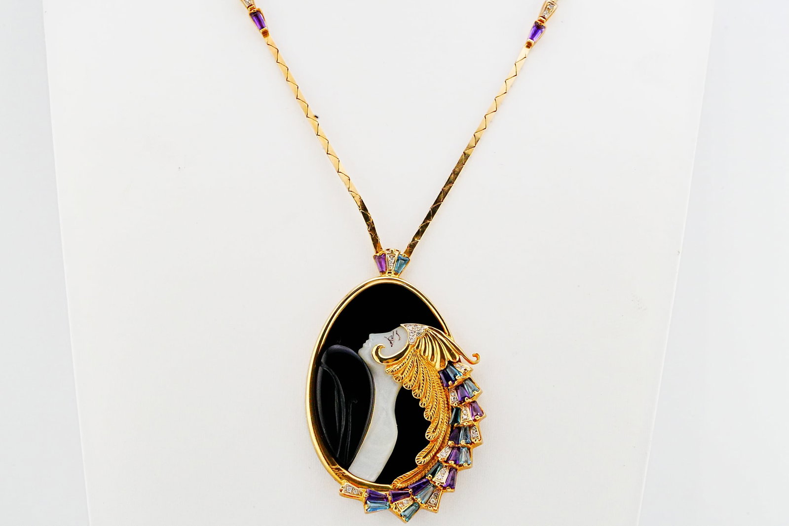 Erte Artist's Proof "Beauty and the Beast" 14K Necklace (1 of 8)