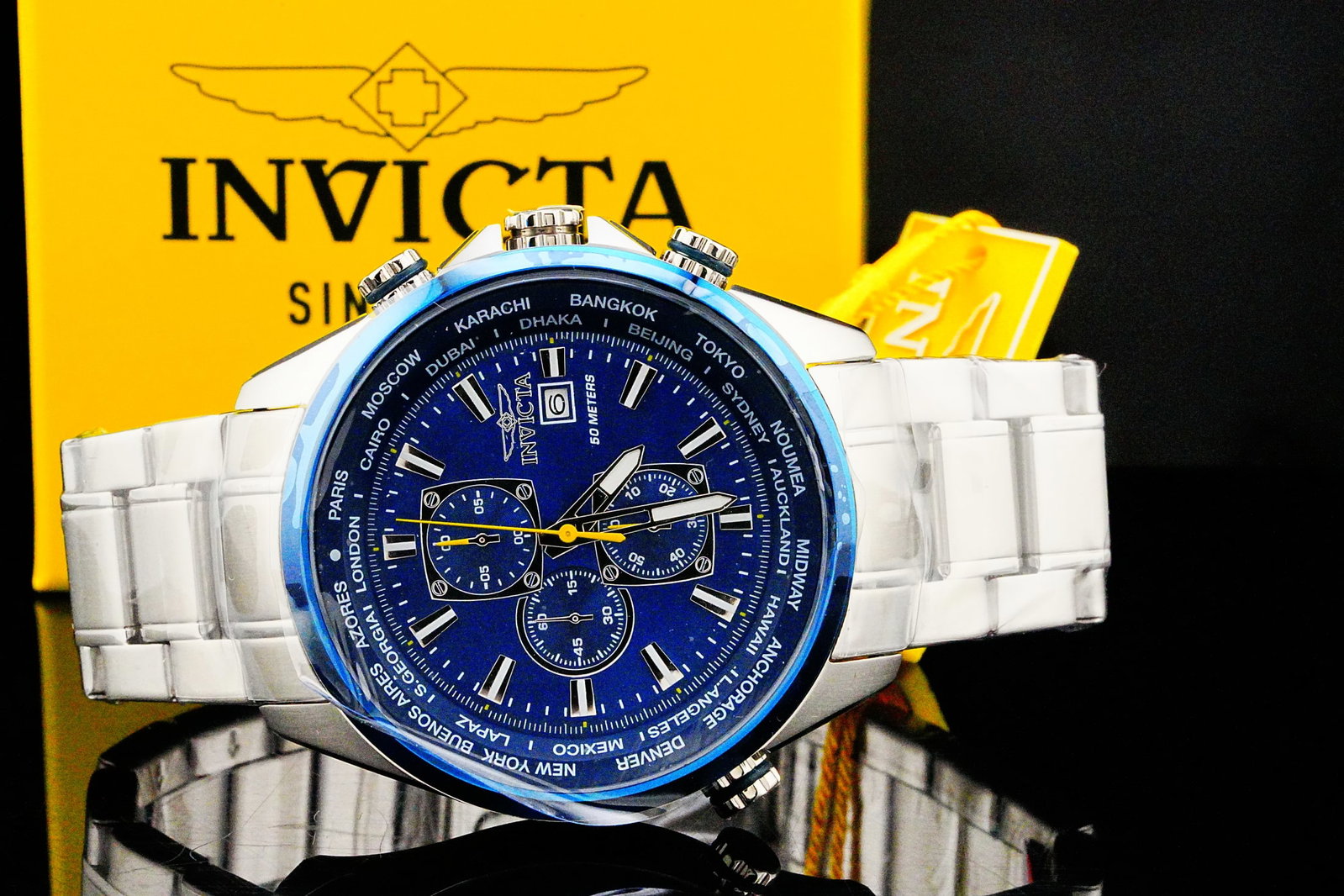 Invicta Aviator Interceptor 50mm Stainless Steel Watch (1 of 5)