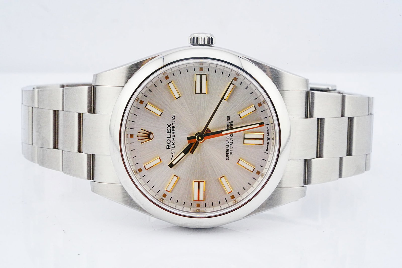 Rolex Oyster Perpetual 41mm Stainless Steel Watch W/Card: Rolex Oyster Perpetual 41mm Stainless Steel Watch W/Card (Ref. 124300) - A modern expression of Rolex's most enduring design, this Oyster Perpetual reference 124300 is crafted in stainless steel with 