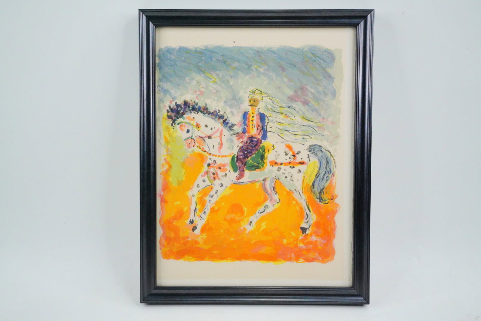 Kostia Terechkovitch 1972 Lithograph Published by Mourlot: Kostia Terechkovitch (Russian-French, 1902-1978) Cavalier Tunisien 1972 Original Color Lithograph on Arches Paper (Published by Mourlot, Framed) - From a limited edition of 800 on Arches Vellum for "S