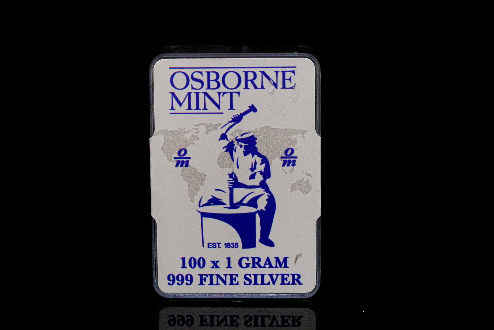 Osborne Mint 100 Gram .999 Silver Sealed "Pepper Box": Osborne Mint 100 Gram (1g x 100) .999 Fine Silver Sealed "Pepper Box" - An exceptional combination of silver bullion, history, and innovative presentation, this Osborne Mint 100 Gram .999 Fine Silver 