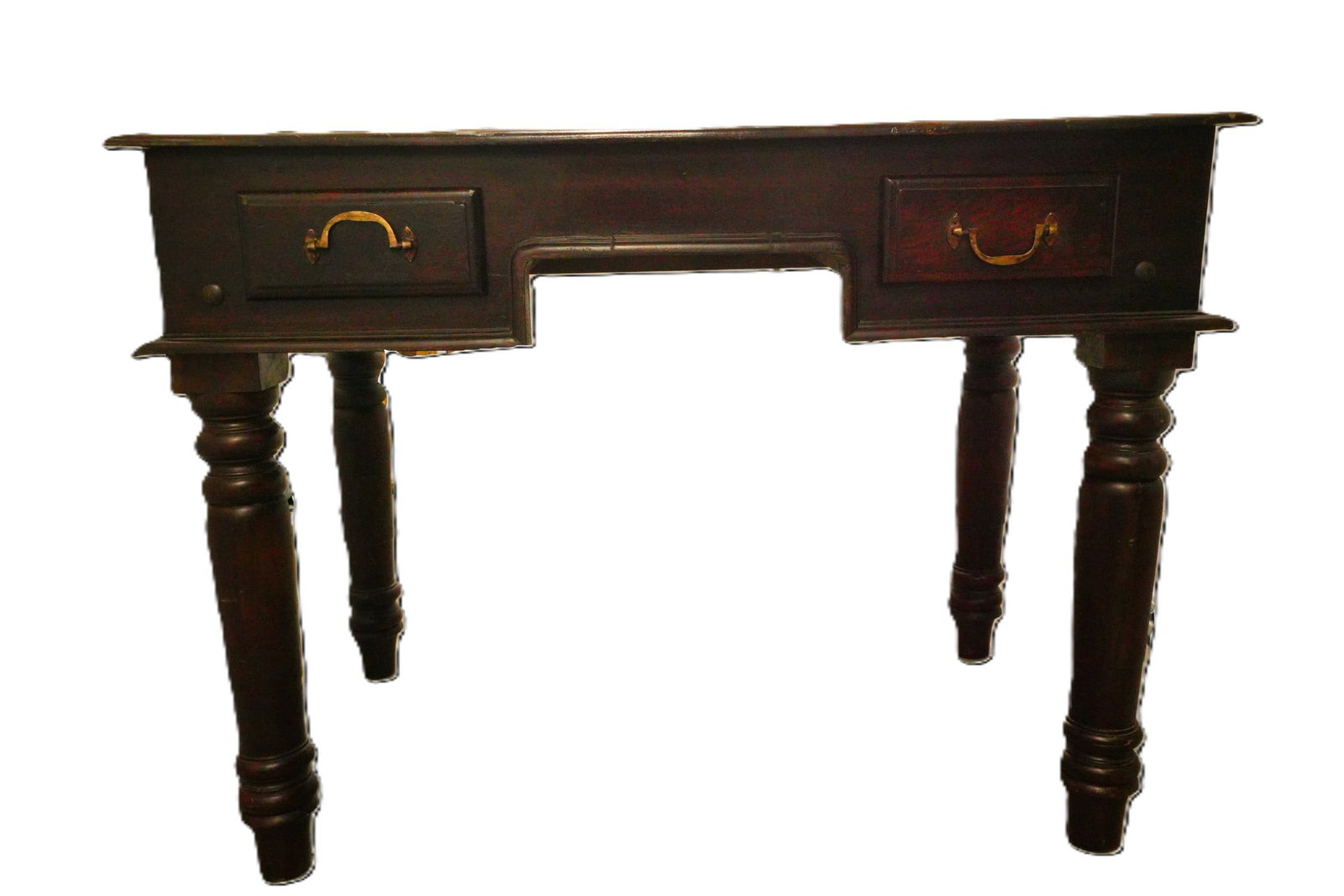 Antique Dark Wood Writing Desk with Turned Legs (1 of 10)