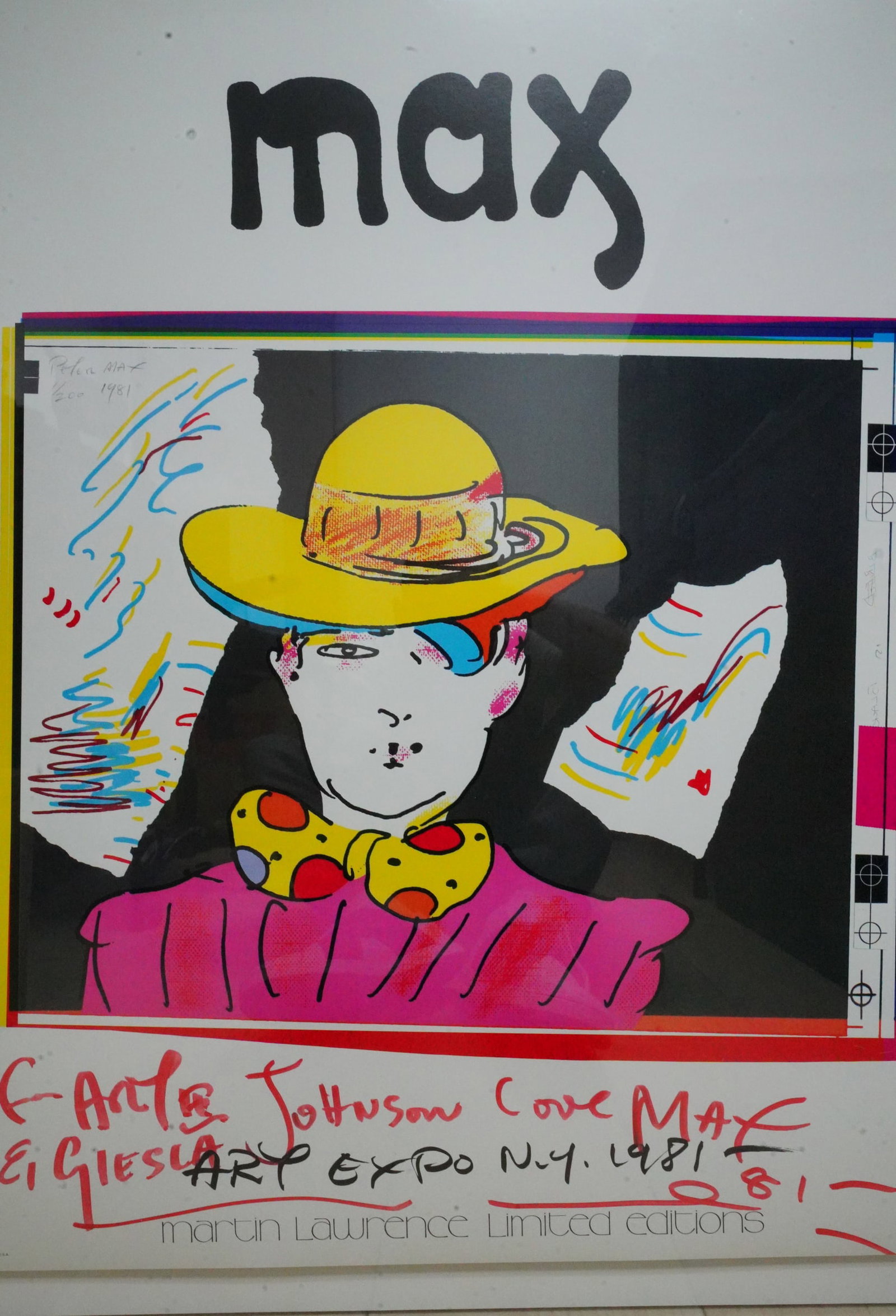 Arte Johnson's Personally Signed Peter Max Print - 3