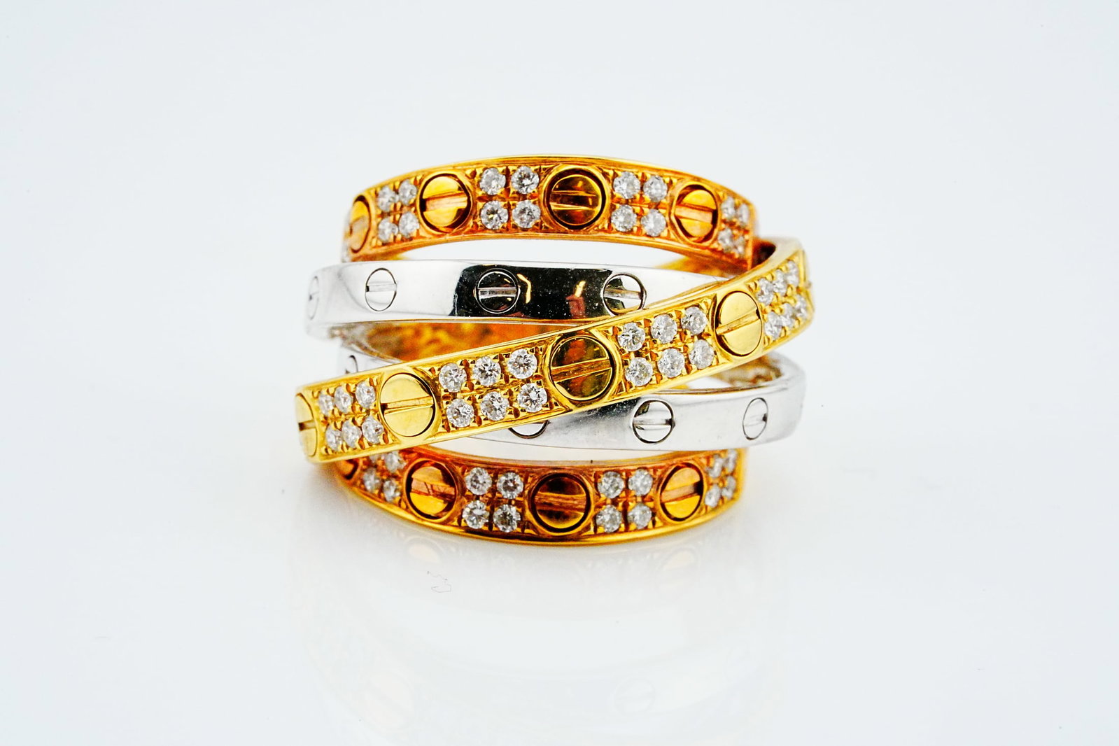 18K Tri-Color Gold and 0.65ctw Diamond Ring (1 of 6)