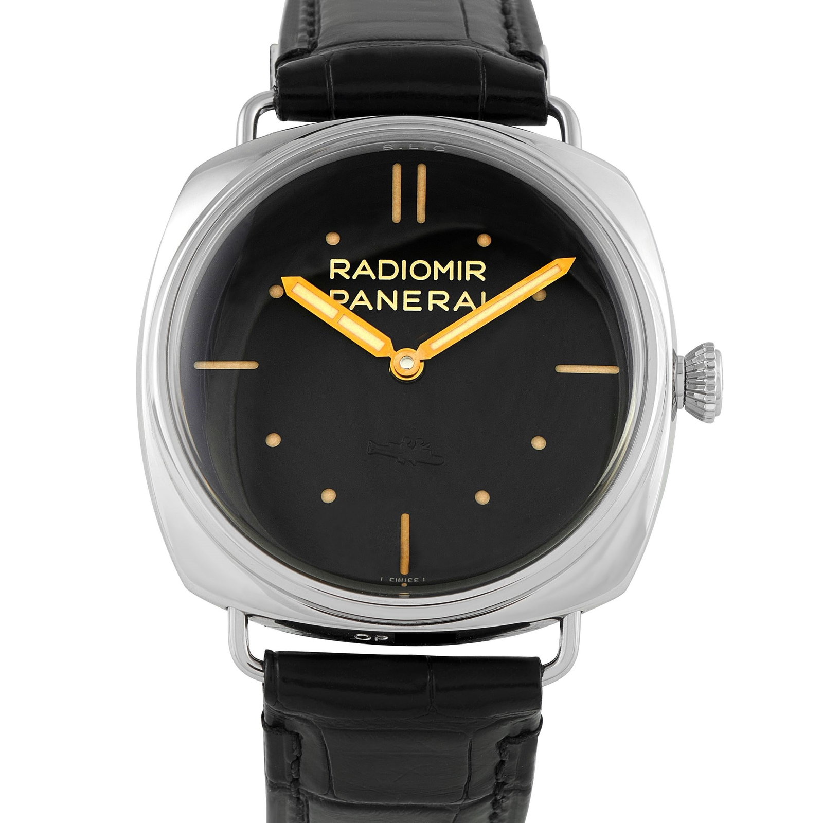 Officine Panerai Radiomir S.L.C. 3 Days 47mm Steel Watch: Officine Panerai Radiomir S.L.C. 3 Days 47mm Steel Watch Ref. PAM00425 W/Box - A compelling tribute to Panerai's military heritage, the Radiomir S.L.C. ref. PAM00425 embraces a distinctive vintage-ins