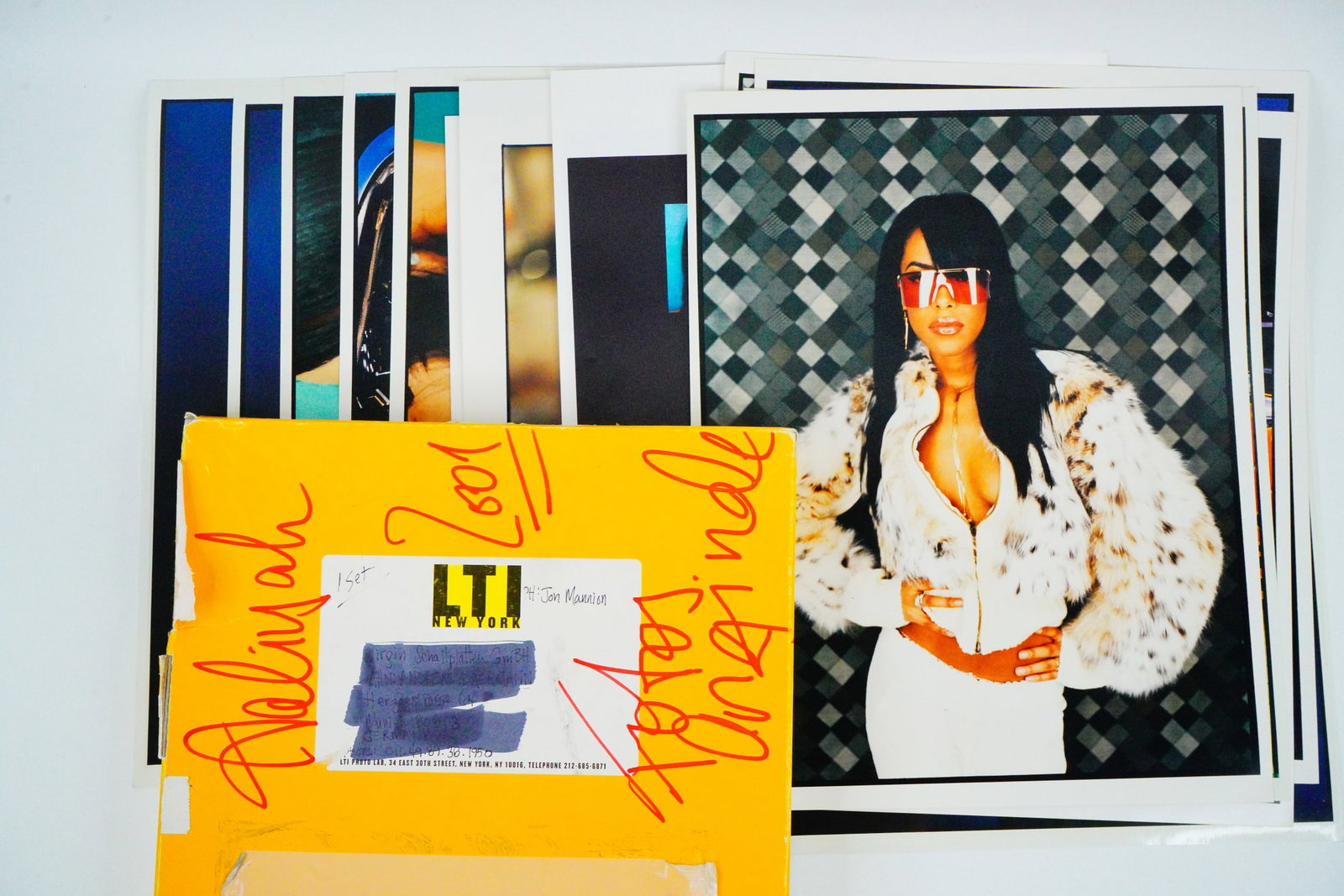 Aaliyah (27) Press/Promo Photos (Jonathan Mannion): Aaliyah Lot of (27) Press/Promo Original Photographs and Contact Sheets by Jonathan Mannion (For Virgin Music) W/Original Box - This lot includes (27) original press/promo photographs and worksheets