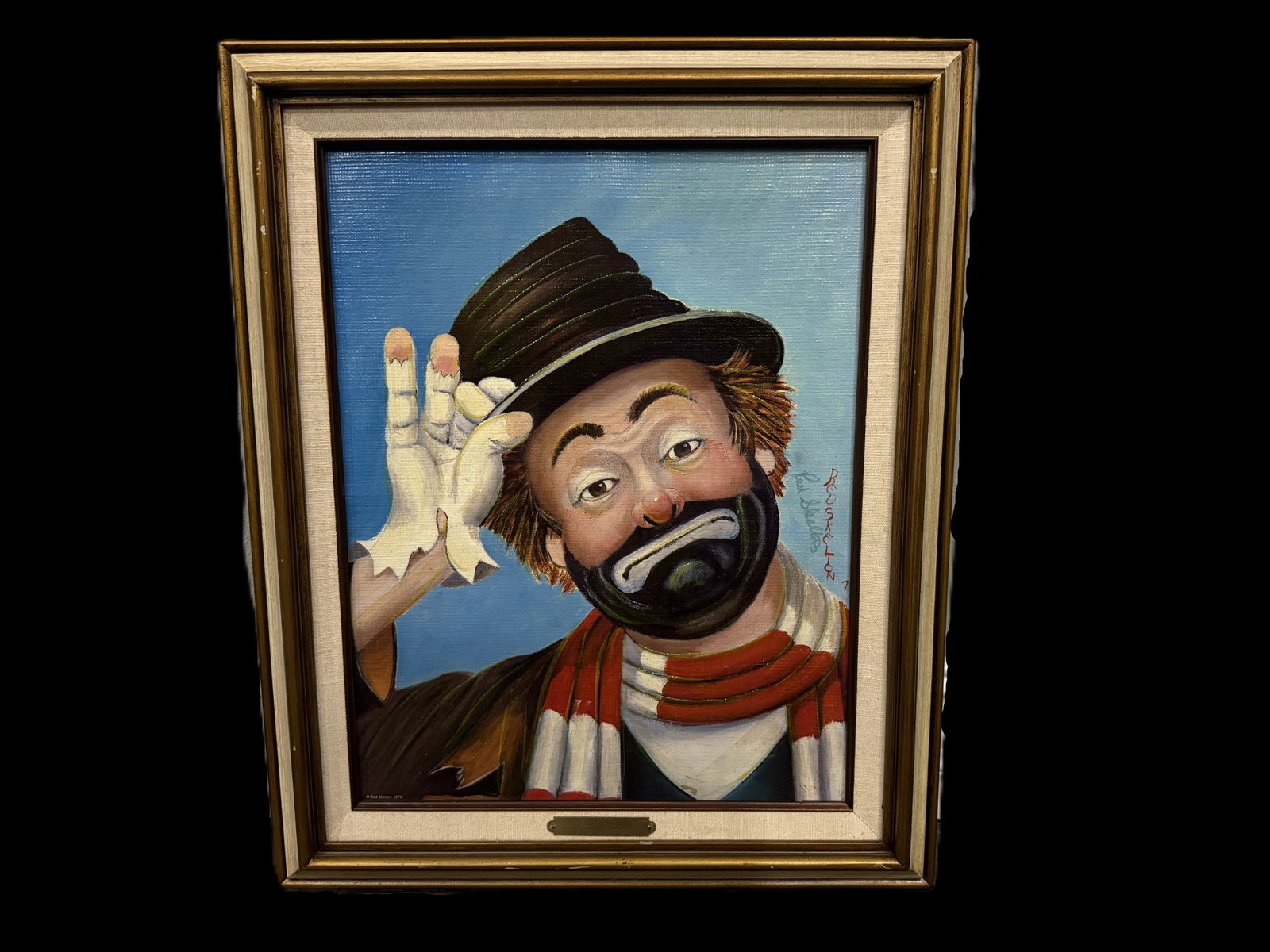 Red Skelton "The Gent" Signed Canvas #643/5000 W/COA: Red Skelton (1913-1997) "The Gent" Signed Limited Edition Canvas #643/5000 W/COA - Offered is "The Gent," a charming and expressive clown composition by legendary entertainer and artist Red Skelton. O