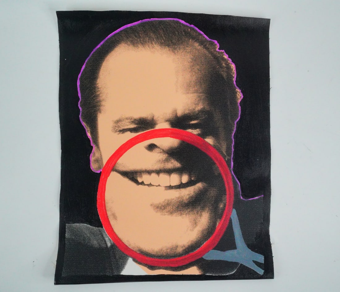 Steve Kaufman Signed Jack Nicholson Mixed Media Canvas (1 of 4)