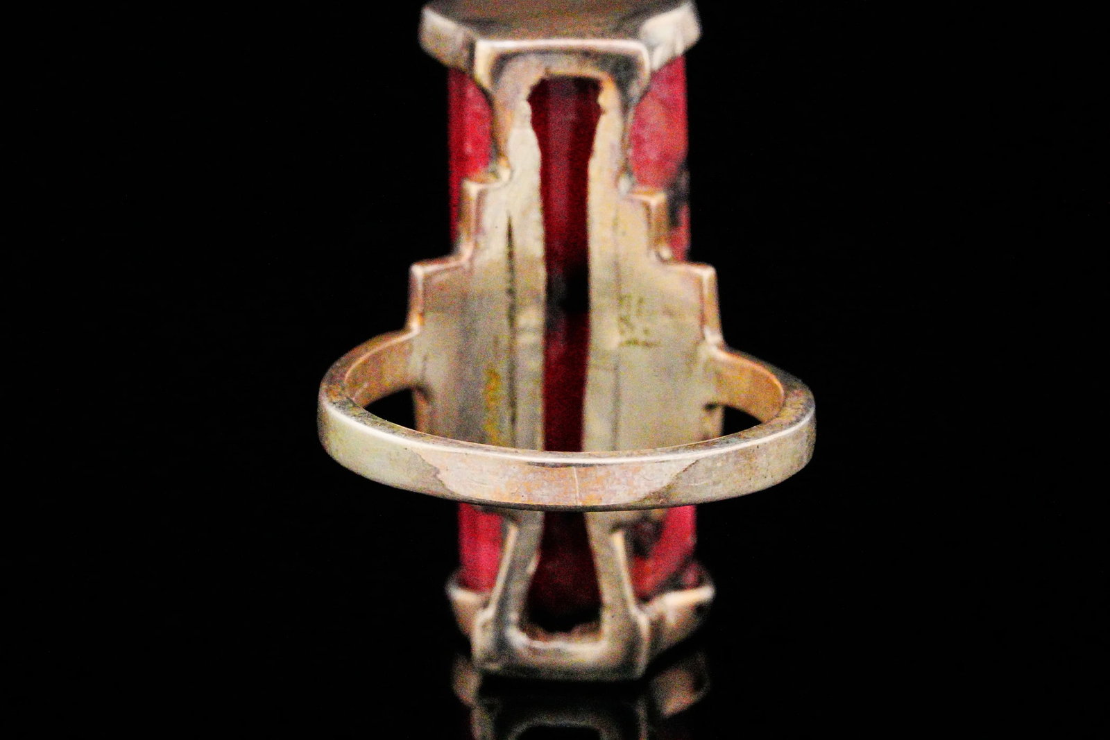 Vintage Sterling Silver and Rhodonite Ring - 2