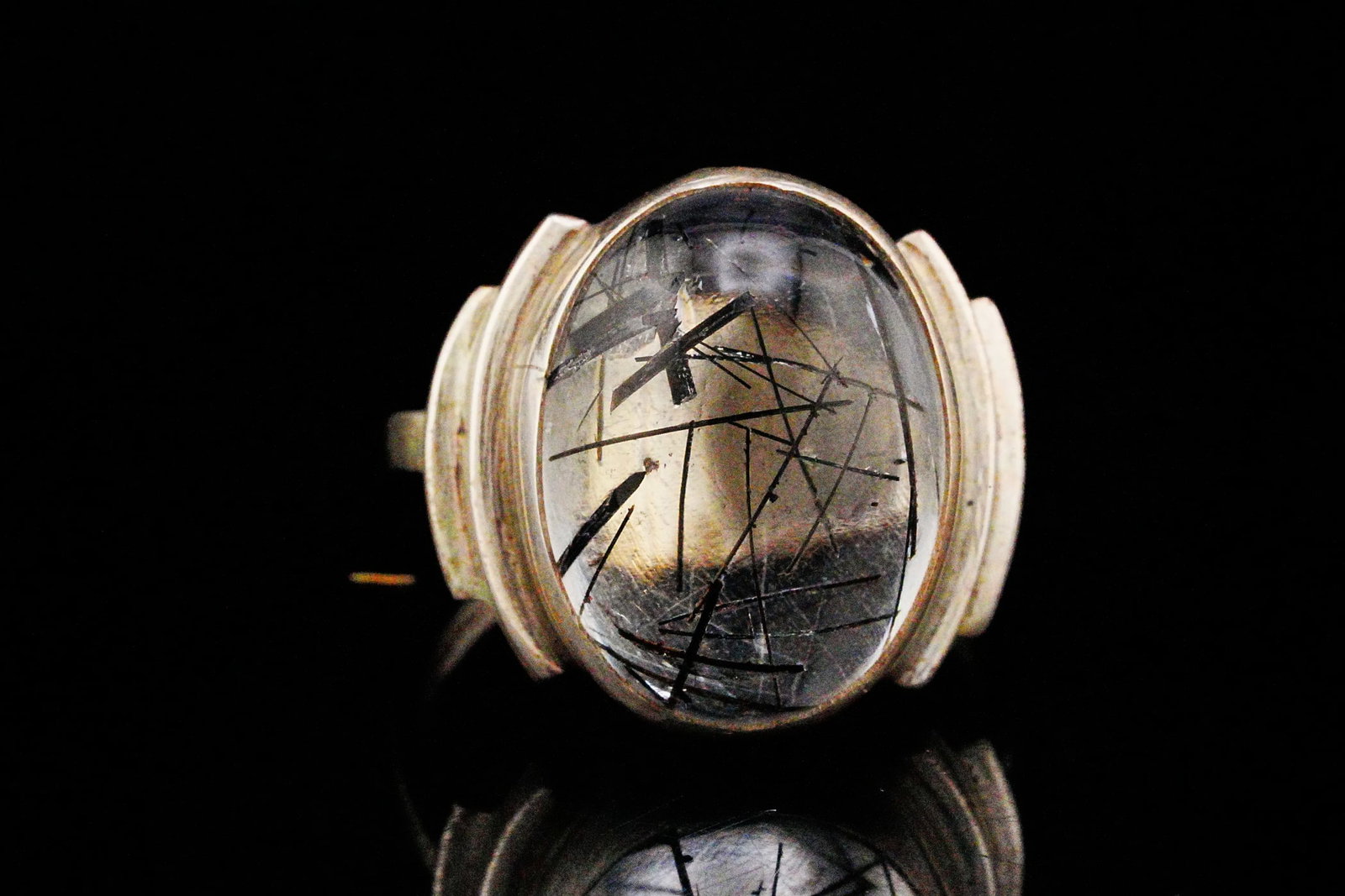 Sterling Silver and Rutilated Quartz Ring (1 of 2)