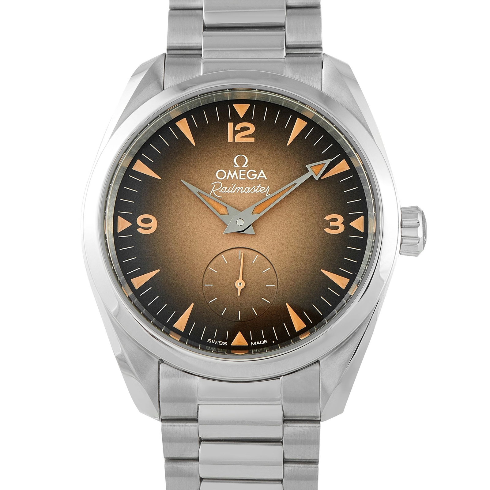Omega Seamaster Railmaster 38mm Steel Watch: Omega Seamaster Railmaster 38mm Steel Watch W/Box and Papers Ref. 235.10.38.20.13.001 - A modern reinterpretation of a classic tool watch, the Railmaster ref. 235.10.38.20.13.001 blends vintage charm 