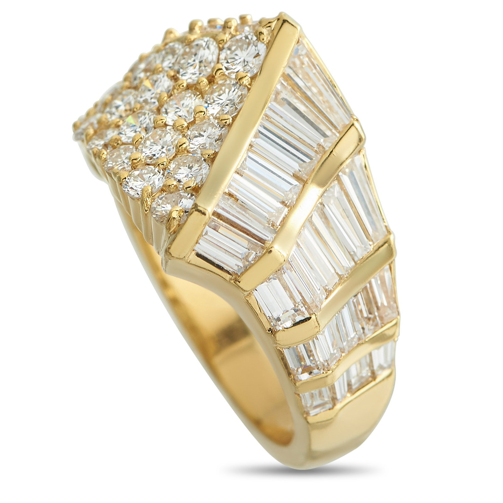3.10ctw Diamond and 18K Yellow Gold Ring (1 of 4)