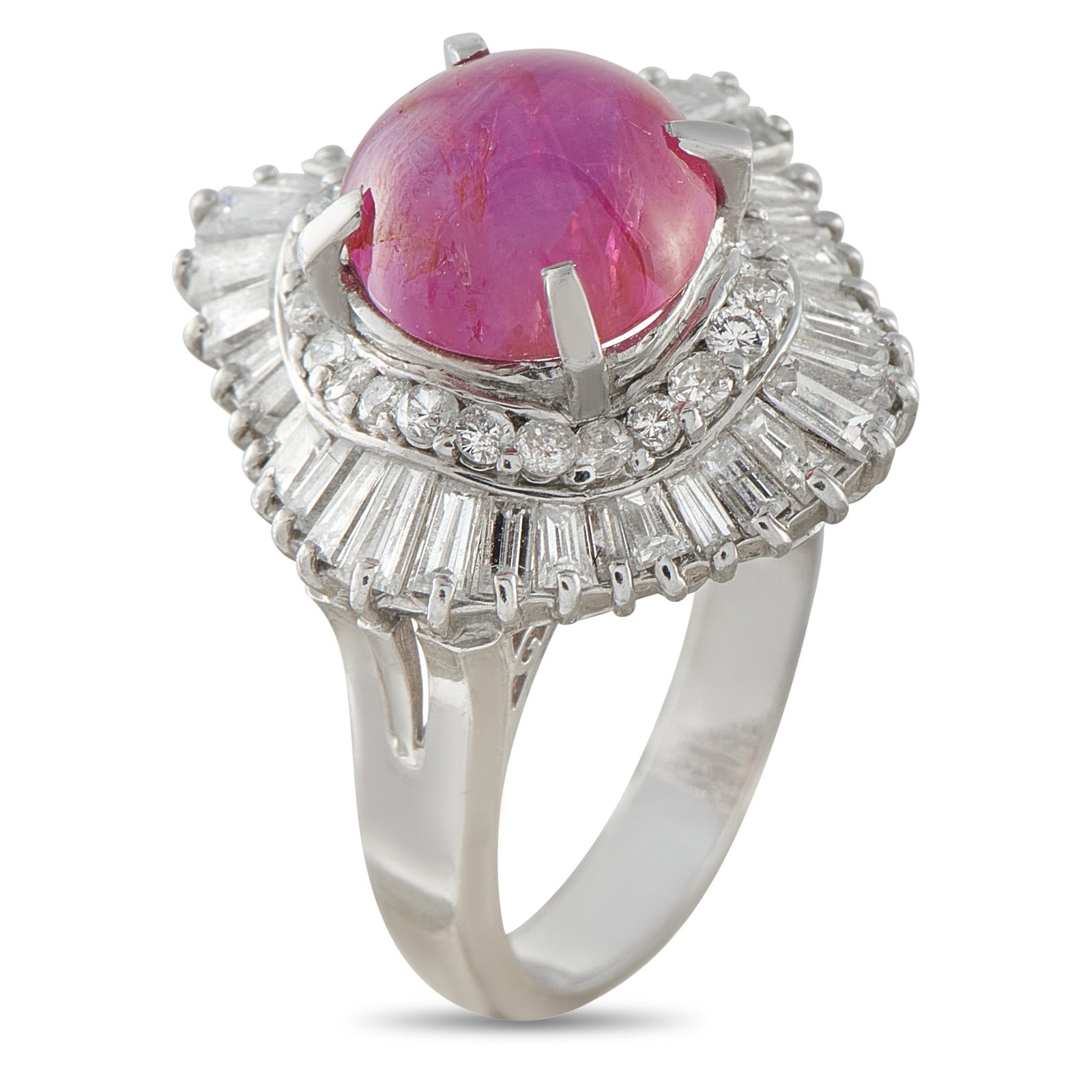 4.10ct Ruby, 1.40ctw Diamond and Platinum Ring - 3