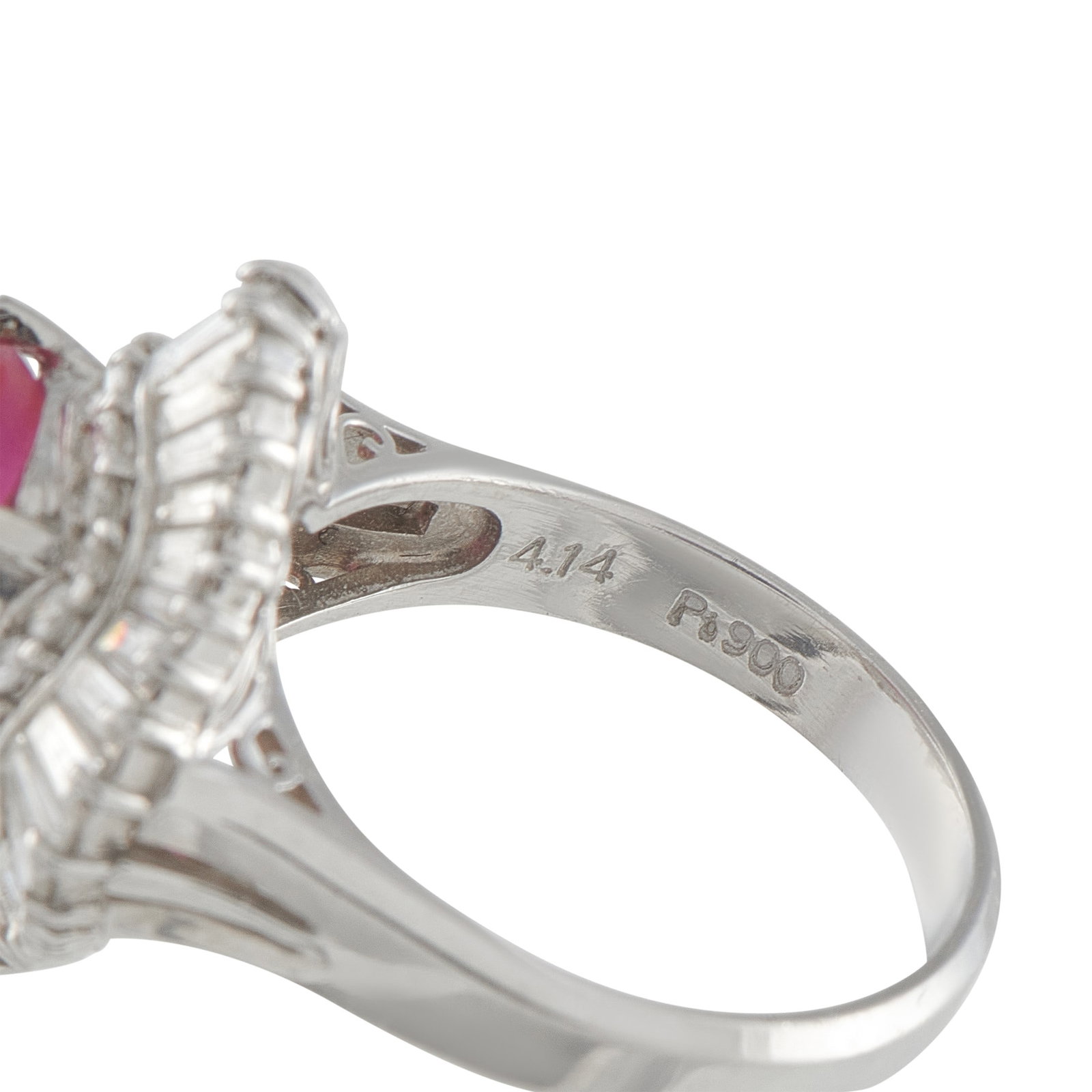 4.10ct Ruby, 1.40ctw Diamond and Platinum Ring - 4