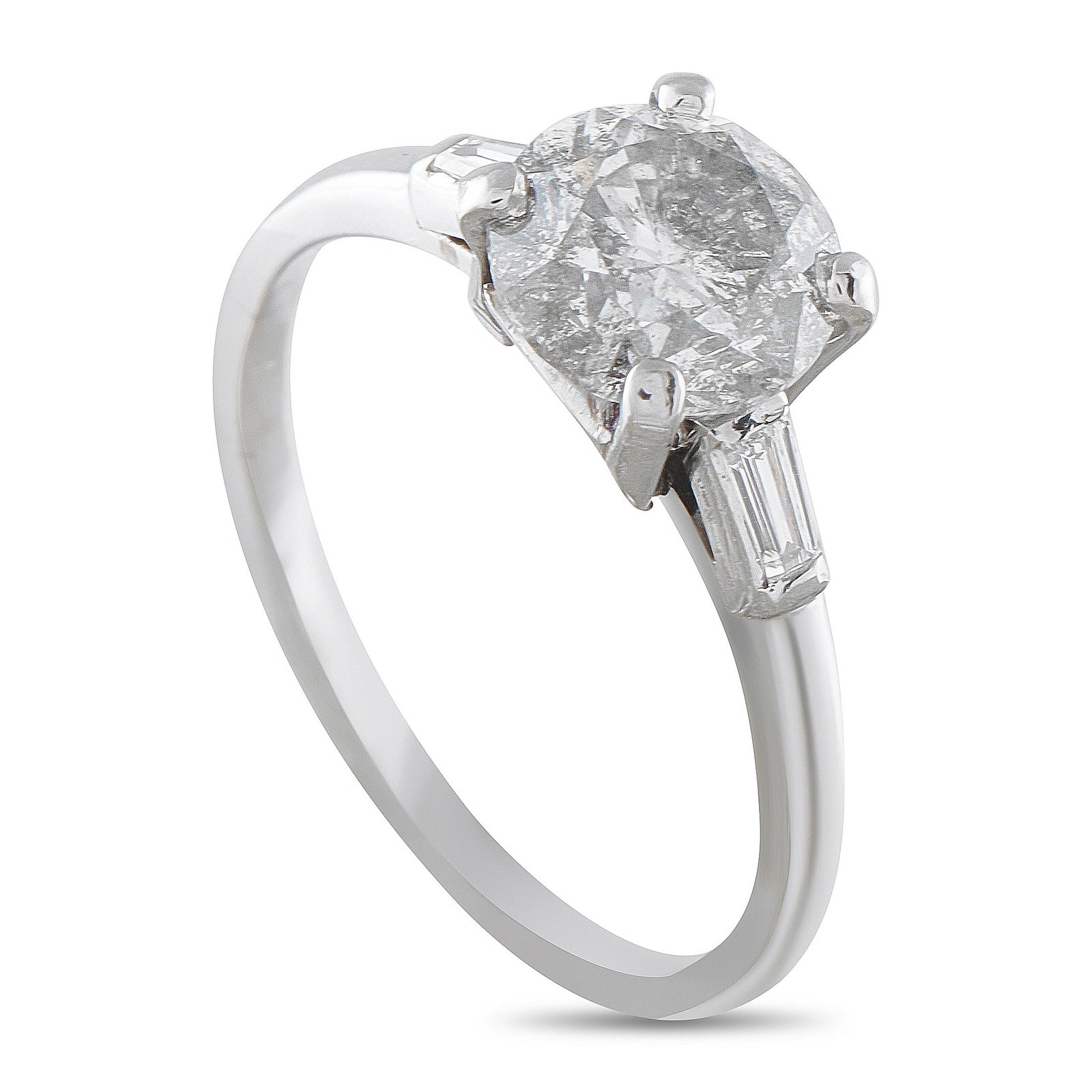 2.06ct Diamond and Platinum Diamond Accented Ring (1 of 3)