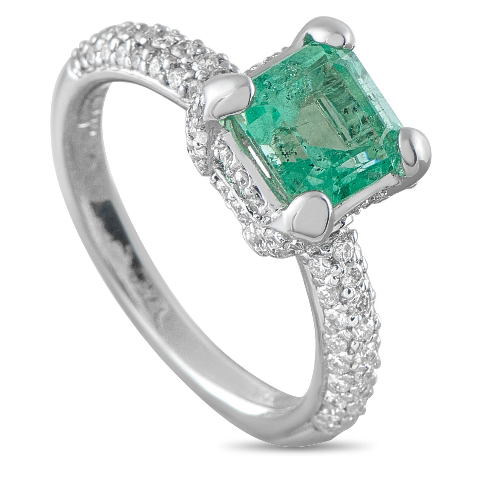 1.80ct Emerald, 0.70ctw Diamond and 18K White Gold Ring (1 of 4)