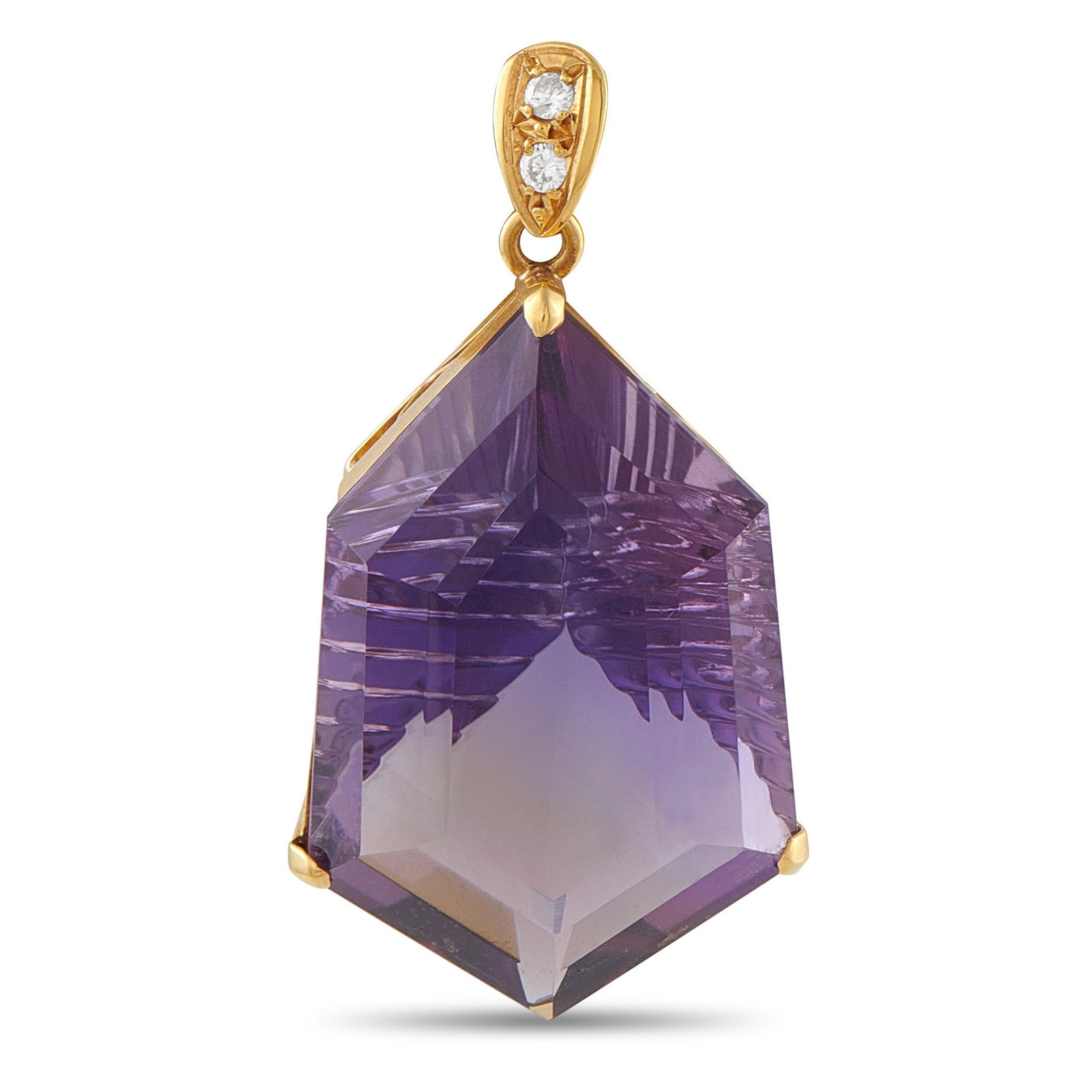 18K, Amethyst and 0.07ctw Diamond 1.60" Pendant (1 of 2)