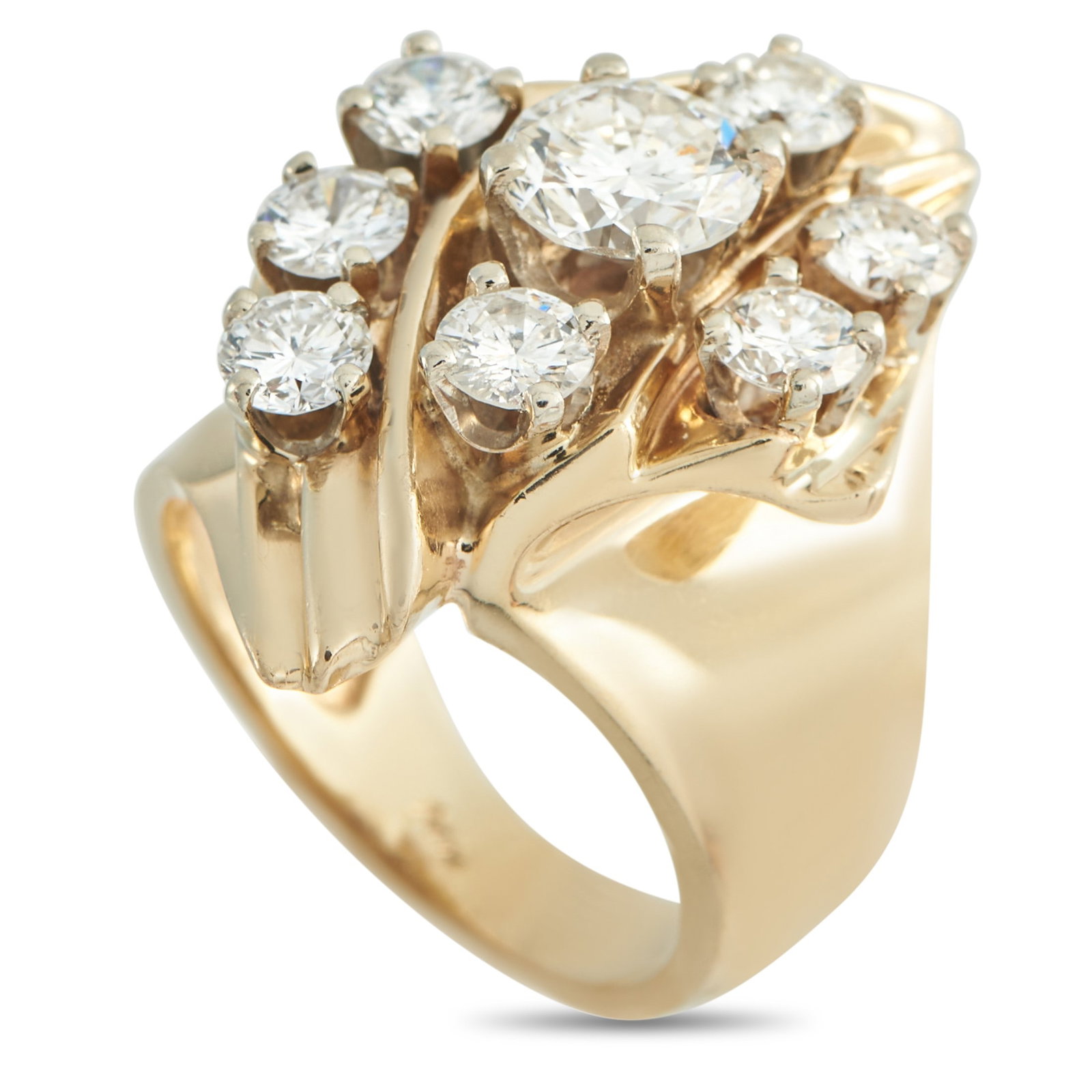 2.10ctw Diamond and 18K Yellow Gold Vintage Ring (1 of 4)