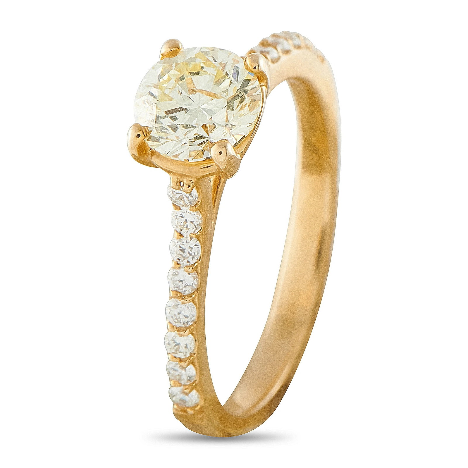 1.10ctw Diamond and 14K Yellow Gold Ring - 3