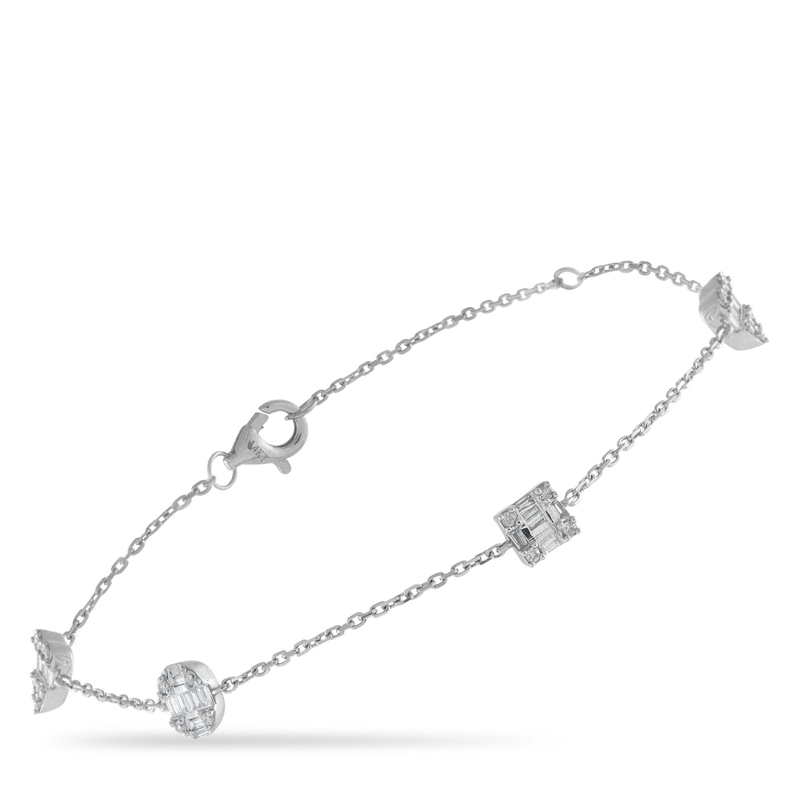 14K White Gold and 0.40ctw Diamond 6.75" Bracelet: 14K White Gold and 0.40ctw Diamond 6.75" Bracelet - Delicate yet dazzling, this elegant bracelet offers timeless sophistication with a touch of everyday luxury. Expertly crafted in 14K White Gold, the