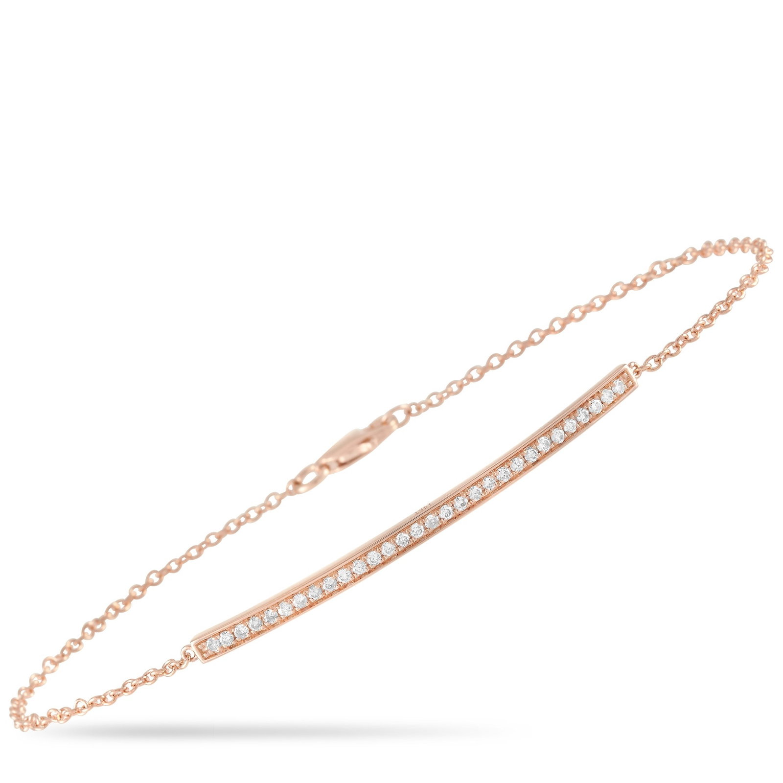 14K Rose Gold and 0.25ctw Diamond 6.5" Bracelet: 14K Rose Gold and 0.25ctw Diamond 6.5" Bracelet - Feminine, elegant, and effortlessly wearable, this bracelet is crafted in warm 14K Rose Gold and accented with approximately 0.25 carat total weight o
