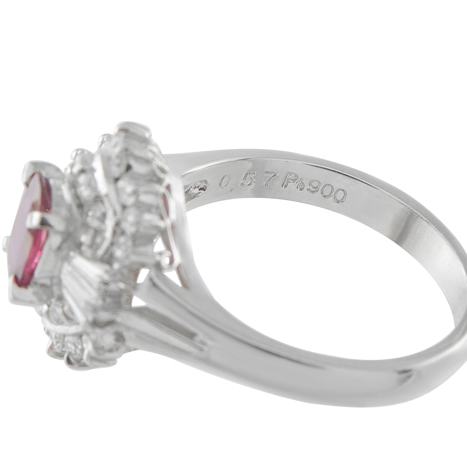 Platinum, 0.60ct Ruby and 0.50ctw Diamond Ring - 4