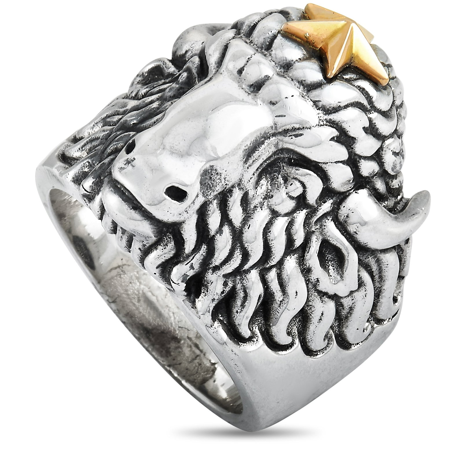 King Baby Sterling Silver Star Buffalo Ring: King Baby Sterling Silver Star Buffalo Ring - Bold and distinctive, this King Baby ring showcases a striking star and buffalo motif in sterling silver, giving the piece a rugged yet refined character.