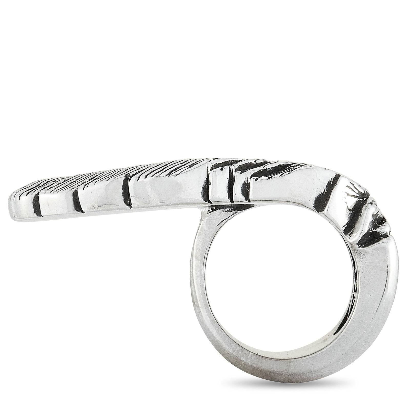 King Baby Solid Sterling Silver Raven Feather Ring - 3