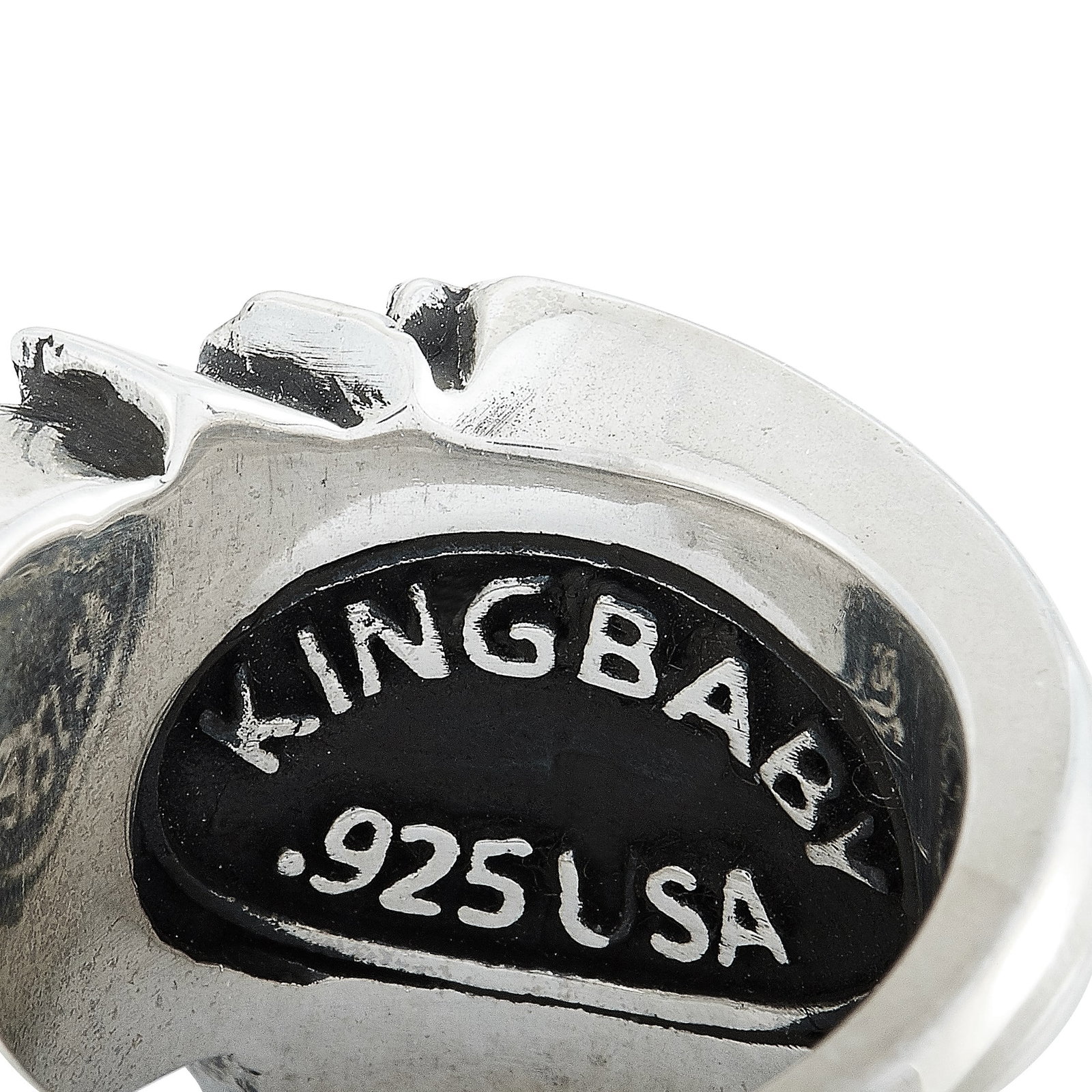King Baby Solid Sterling Silver Raven Feather Ring - 5