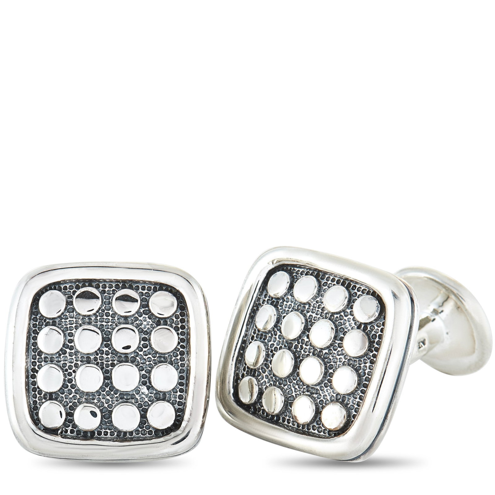 Scott Kay Sterling Silver Square Cufflinks: Scott Kay Sterling Silver Square Cufflinks - These elegant Scott Kay cufflinks are crafted from sterling silver, offering a sleek and sophisticated design. Each cufflink weighs 12.85 grams and measure