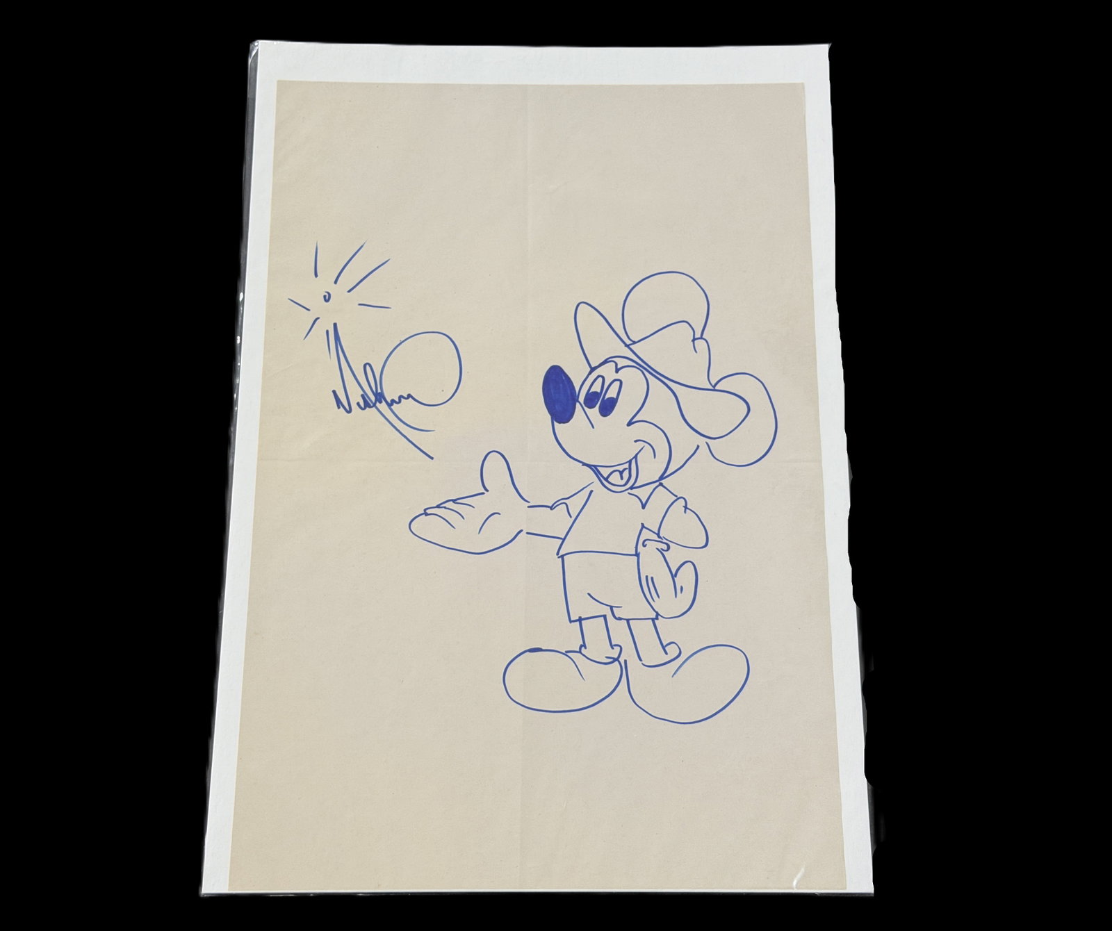 Michael Jackson Signed Mickey Mouse Drawing W/COA (1 of 3)