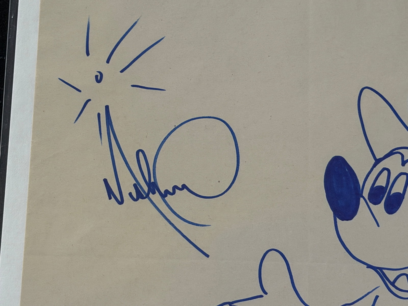 Michael Jackson Signed Mickey Mouse Drawing W/COA - 2