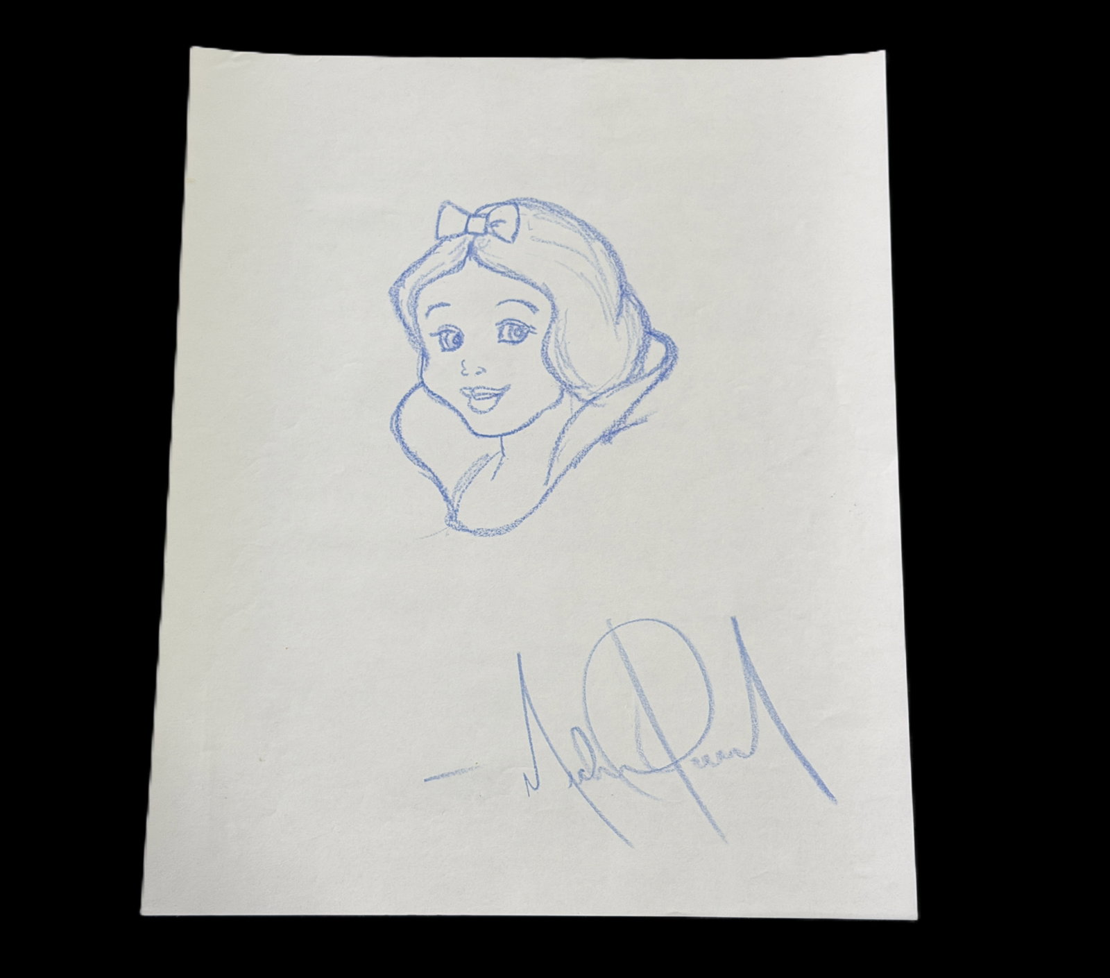Michael Jackson Signed Snow White Drawing W/COA (1 of 3)