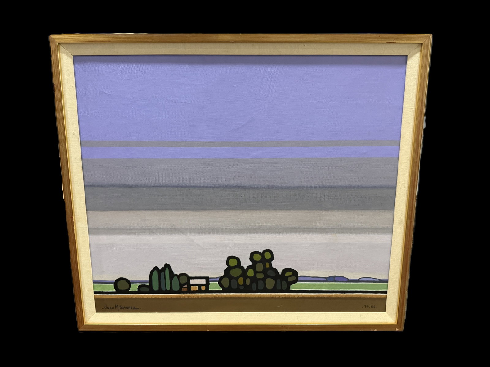 Juan Manuel Sanchez "Campo" Oil on Canvas Painting (1 of 4)