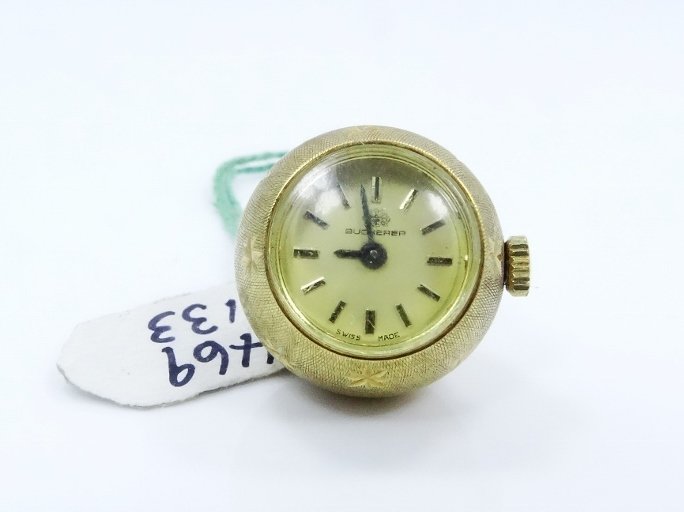 18K Gold Ball Watch Pendant W/Diamond Cut Detail: Vintage Bucherer SOLID 18K yellow Gold Ball Watch Pendant W/Diamond Cut Details *RARE PIECE*-This unique, and rare piece is made of solid 18K yellow gold, and measures: 1/2"x1/2" (10.1 Grams)