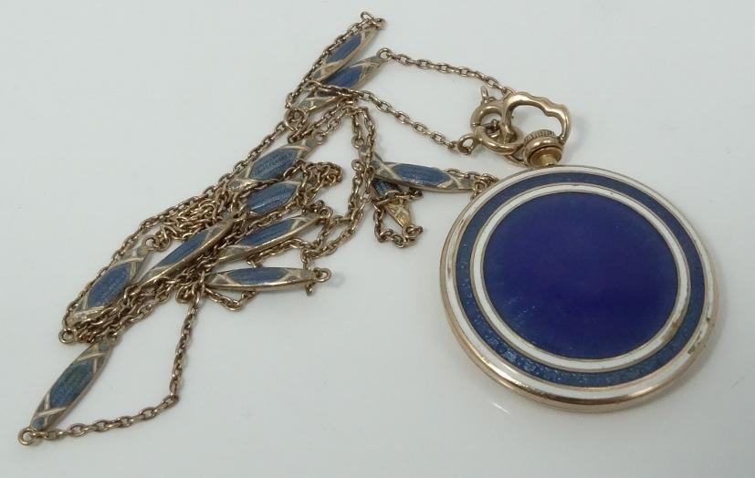 Antique SOLID 9K Yellow Gold & Guilloche Enamel (1 of 3)
