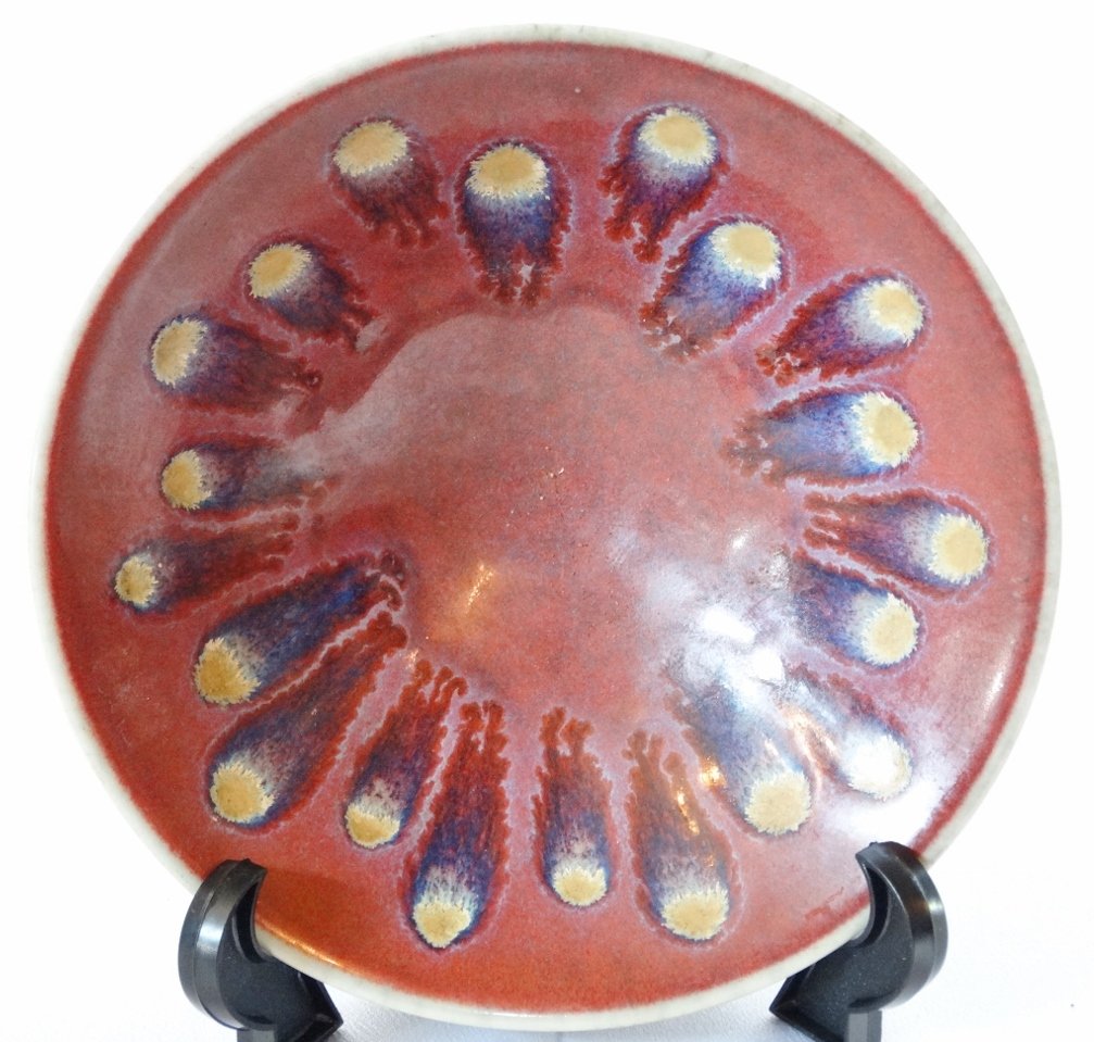 Antique Jun Ware Style Purple Glaze Bowl W/Blue & (1 of 5)