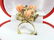 14K/Red Coral Floral Ring W/Blue Sapphire Accents - 2
