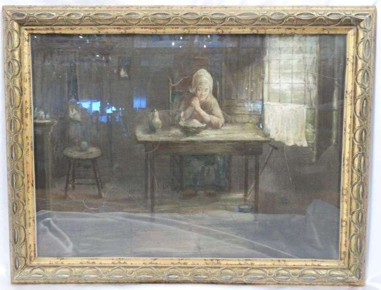 18th C. Orig. Signed Oil Pastel Painting of Woman (1 of 3)