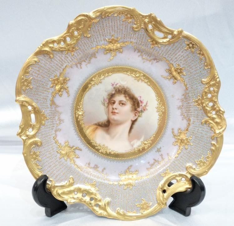 Royal Vienna Handpainted Portrait Plate by Wagner (1 of 7)
